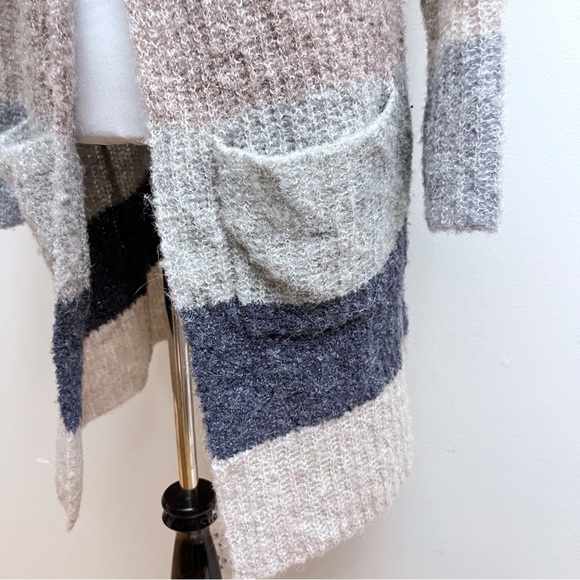 Pepin Anthropologie Alpaca Wool Blend Colorblock Open Front Cardigan Small - Picture 5 of 9